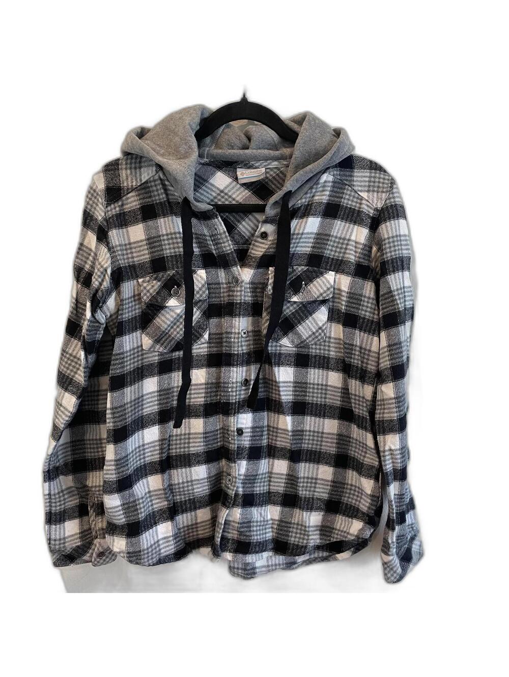Columbia Women's Plaid Flannel Shirt Jacket with Hood - Size XS